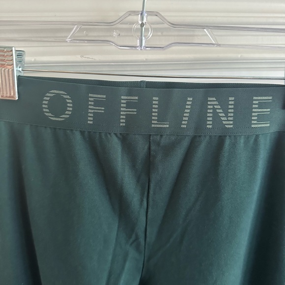 Offline by Aerie logo band leggings dark forest green size XL - Picture 3 of 4